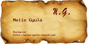 Melis Gyula névjegykártya