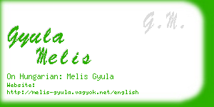 gyula melis business card